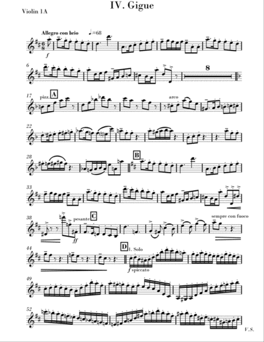 Divertimento for Strings: IV. Gigue - Parts String Orchestra scores gallery preview page 5
