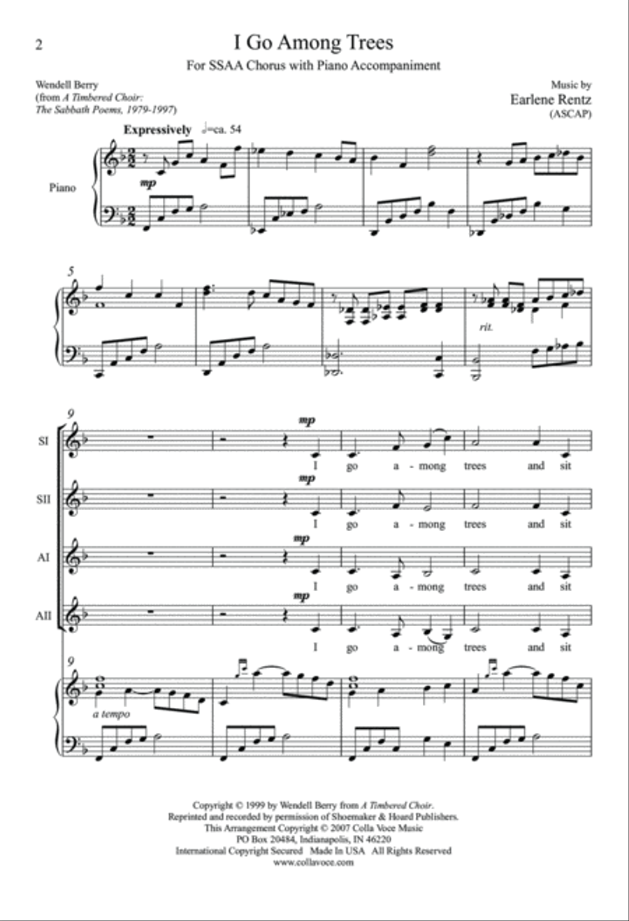 I Go Among Trees I Go Among Trees SSAA scores gallery preview page 2