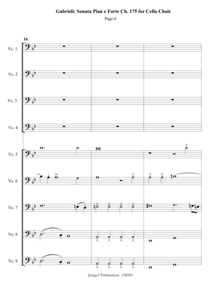 Gabrieli: Sonata Pian e Forte Ch. 175 for Cello Choir image number null