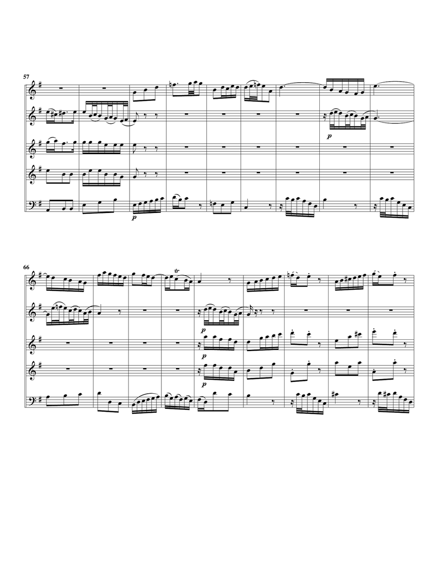 Et exultavit Spiritus meus from Magnificat, BWV 243 (arrangement for 5 recorders) Recorder scores gallery preview page 4