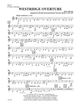 Westridge Overture - Bass Clarinet