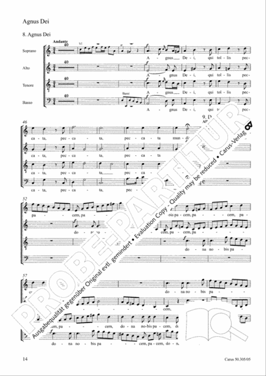 Missa Beatissimae Virginis Mariae 4-Part scores gallery preview page 15