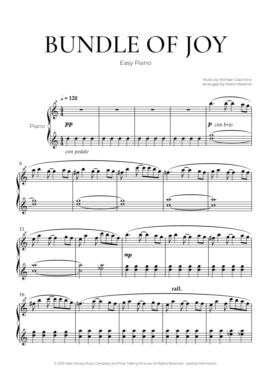 Bundle Of Joy Easy Piano scores gallery preview page 1