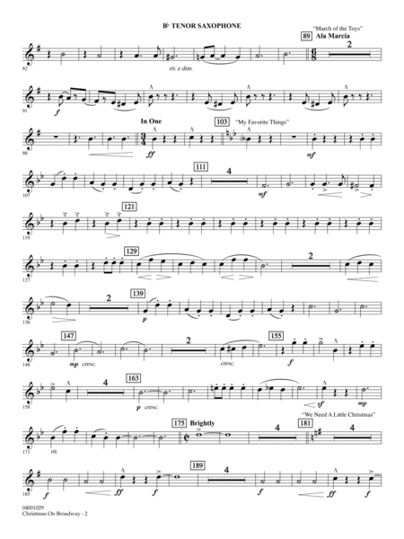 Christmas on Broadway - Bb Tenor Saxophone