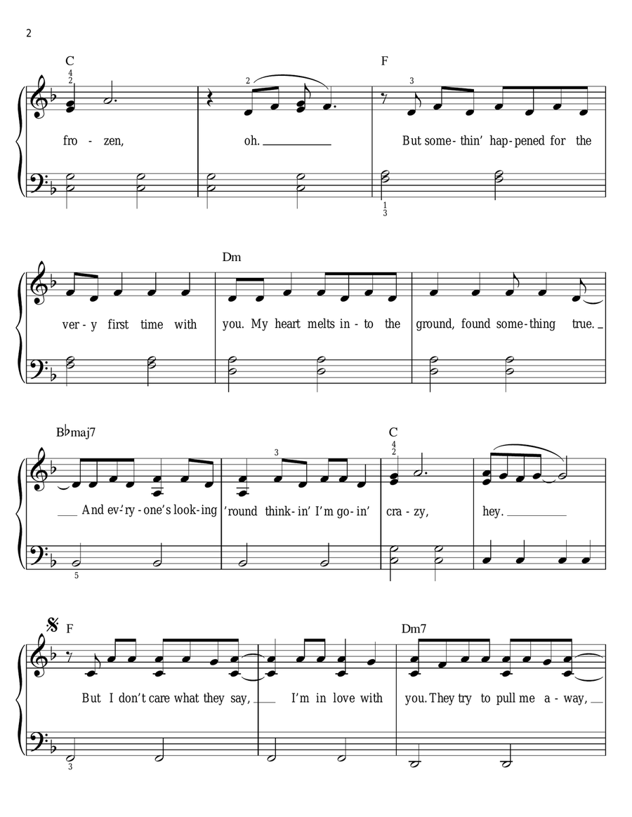 Bleeding Love Easy Piano scores gallery preview page 2