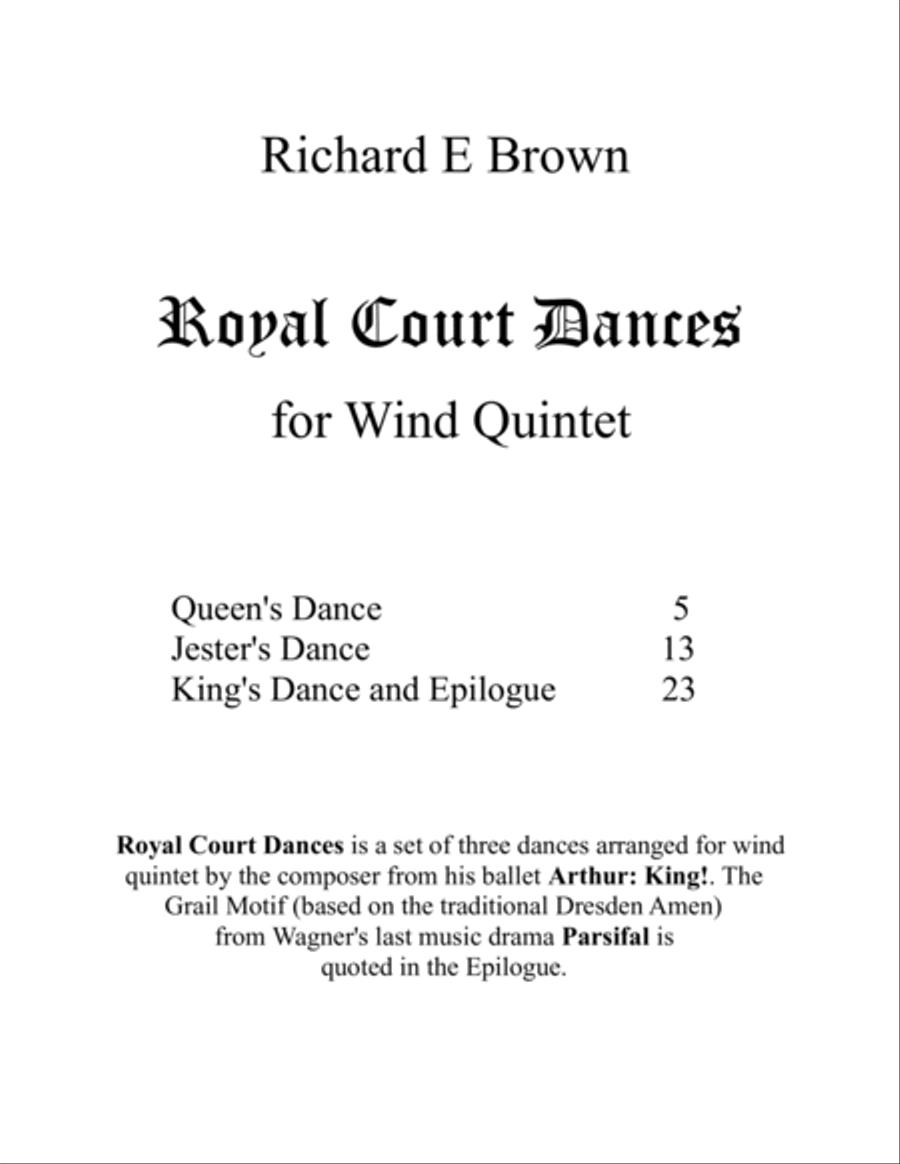 Royal Court Dances - Wind Quintet Woodwind Quintet scores gallery preview page 2