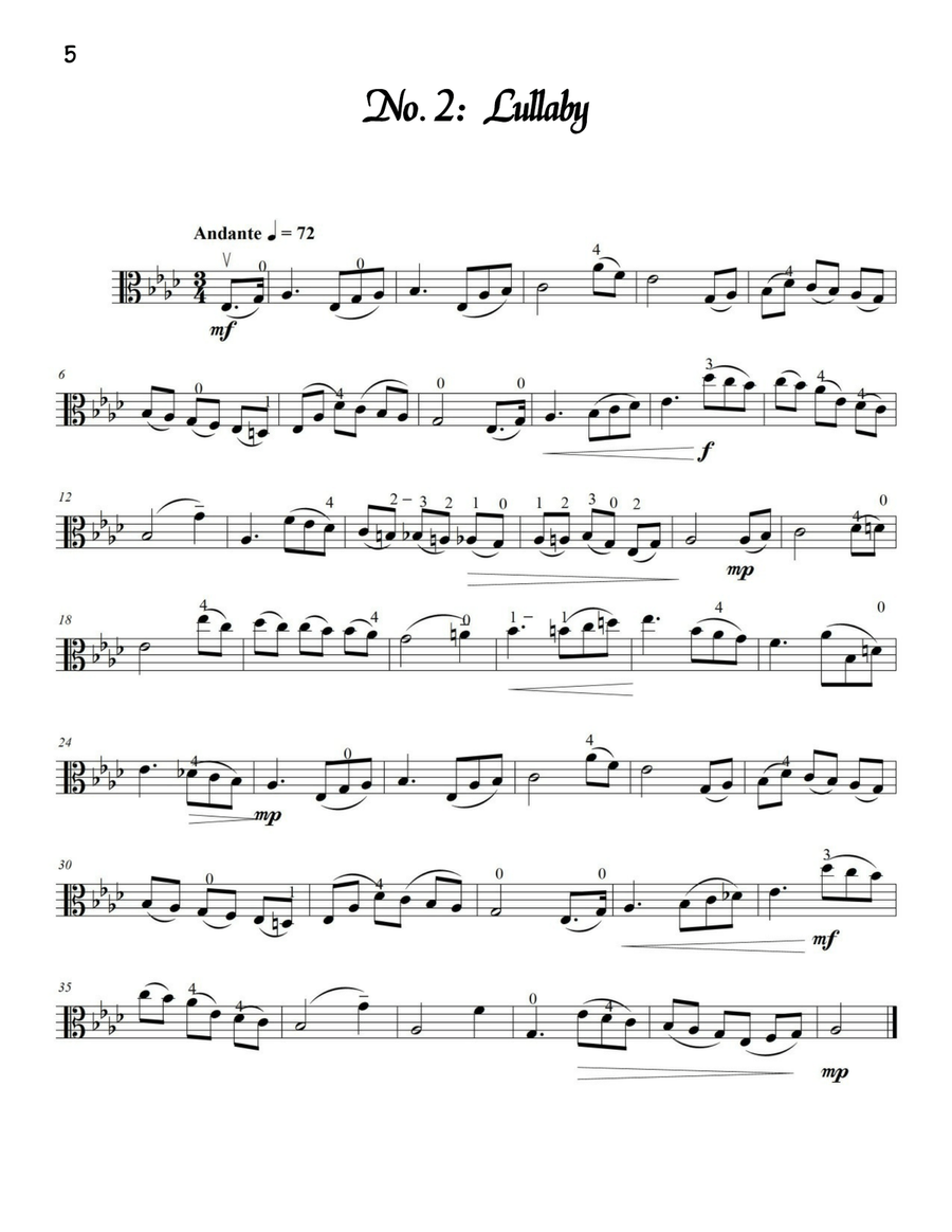 The Lost Position: Adventures in Half Position for Viola Solo, Book 1: Six Intermediate-Level Piece Voice scores gallery preview page 6
