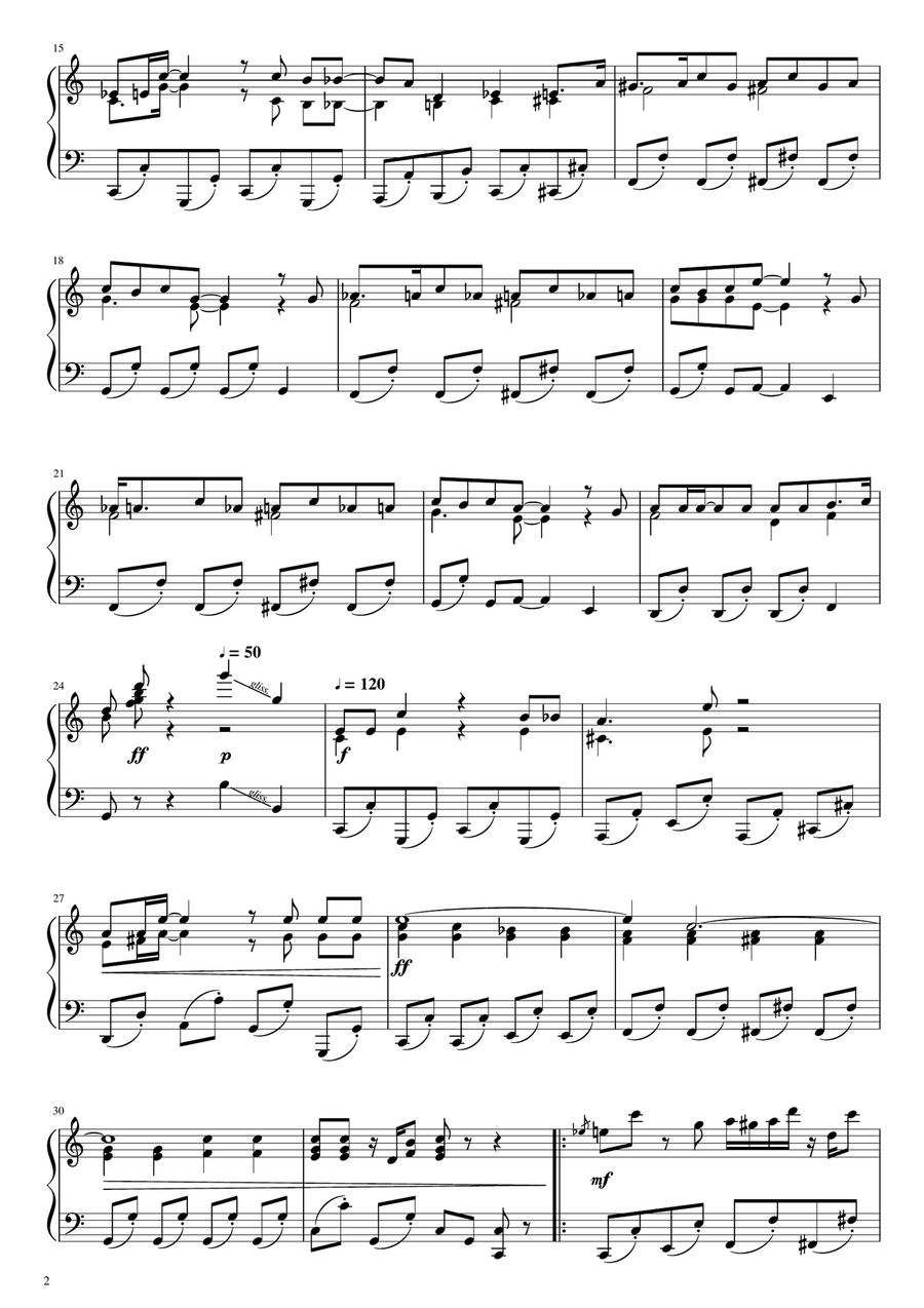 Vielen Dank Fuer Die Blumen Piano Solo scores gallery preview page 2