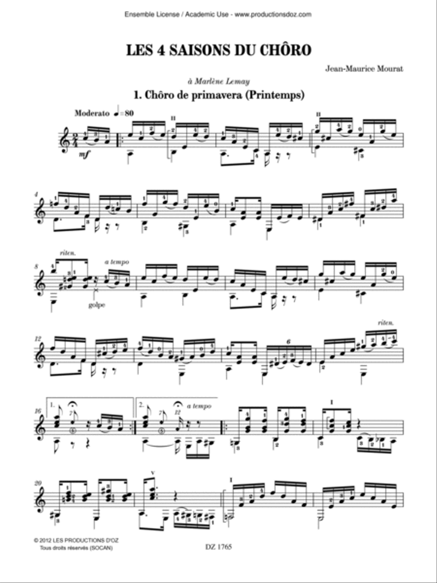 Les 4 saisons du chôro Classical Guitar scores gallery preview page 2