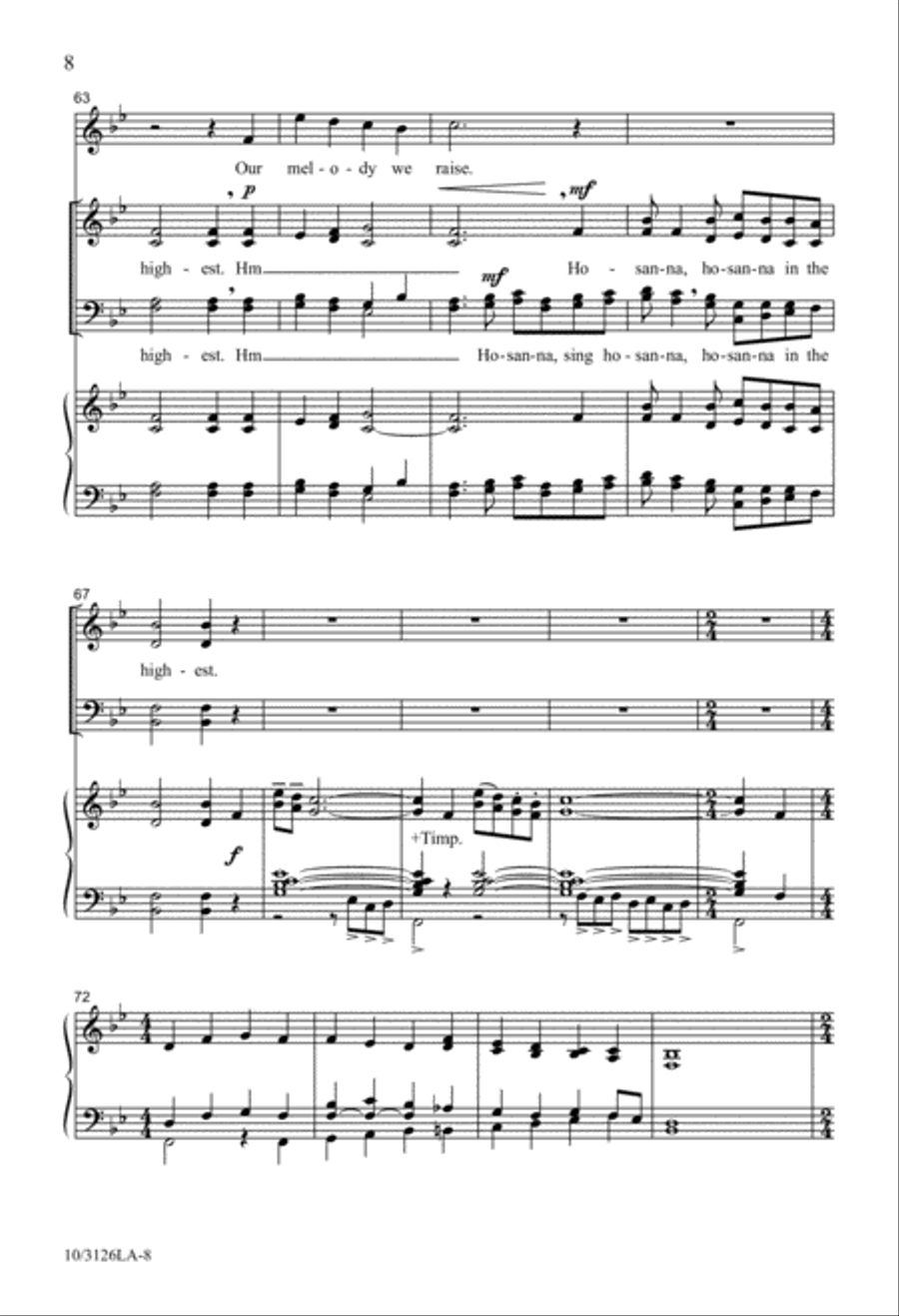 All Glory, Laud , and Honor 4-Part scores gallery preview page 6