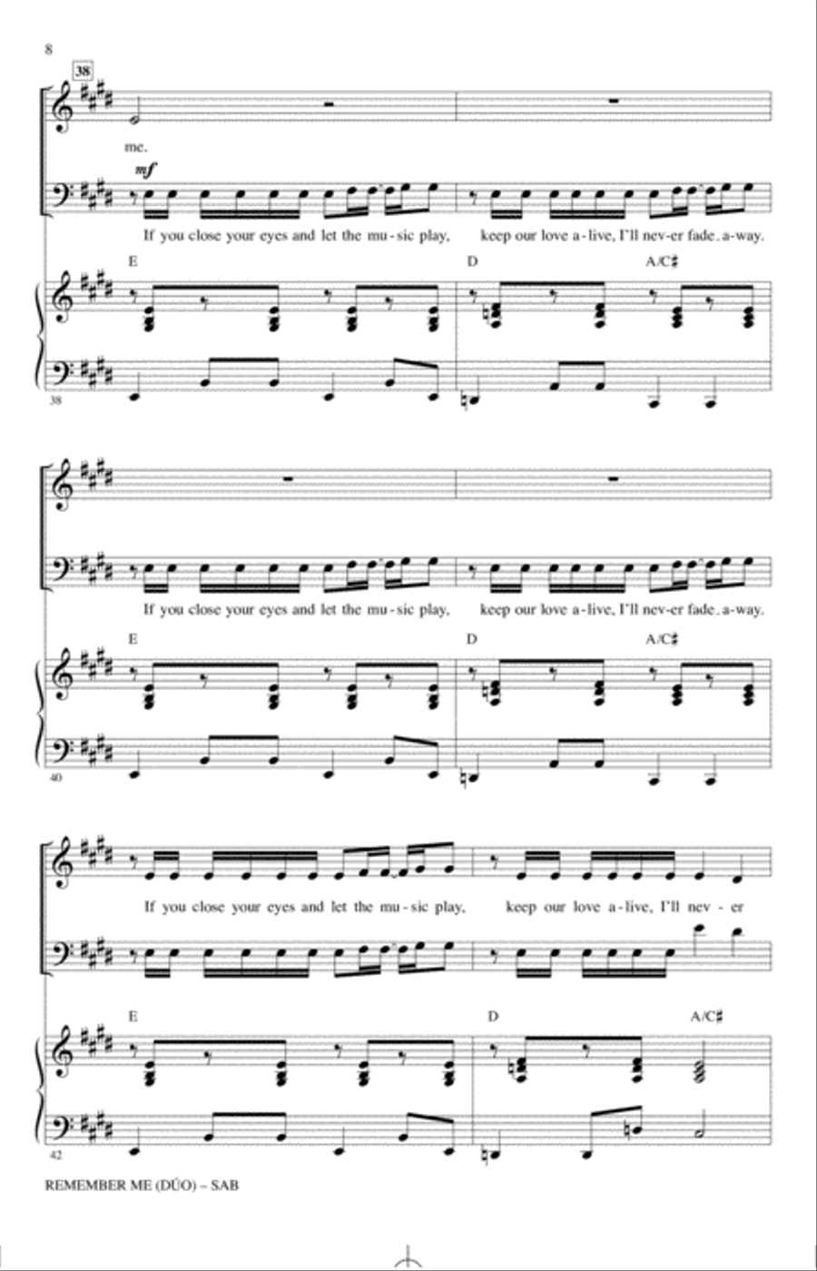 Remember Me (Duo) (from Coco) (arr. Audrey Snyder) 3-Part scores gallery preview page 7
