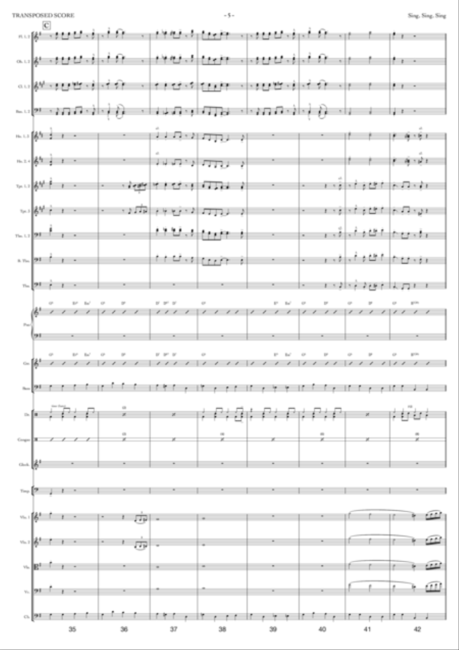 Sing, Sing, Sing Sing, Sing, Sing Full Orchestra scores gallery preview page 5