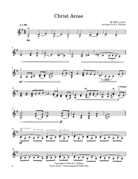 Nine Lenten and Easter Solos - Unaccompanied Violin image number null