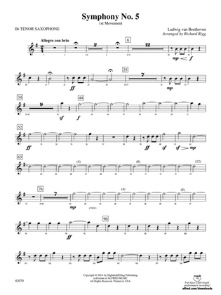 Symphony No. 5: B-flat Tenor Saxophone