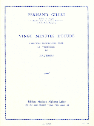Book cover for Twenty-minute Study (oboe)