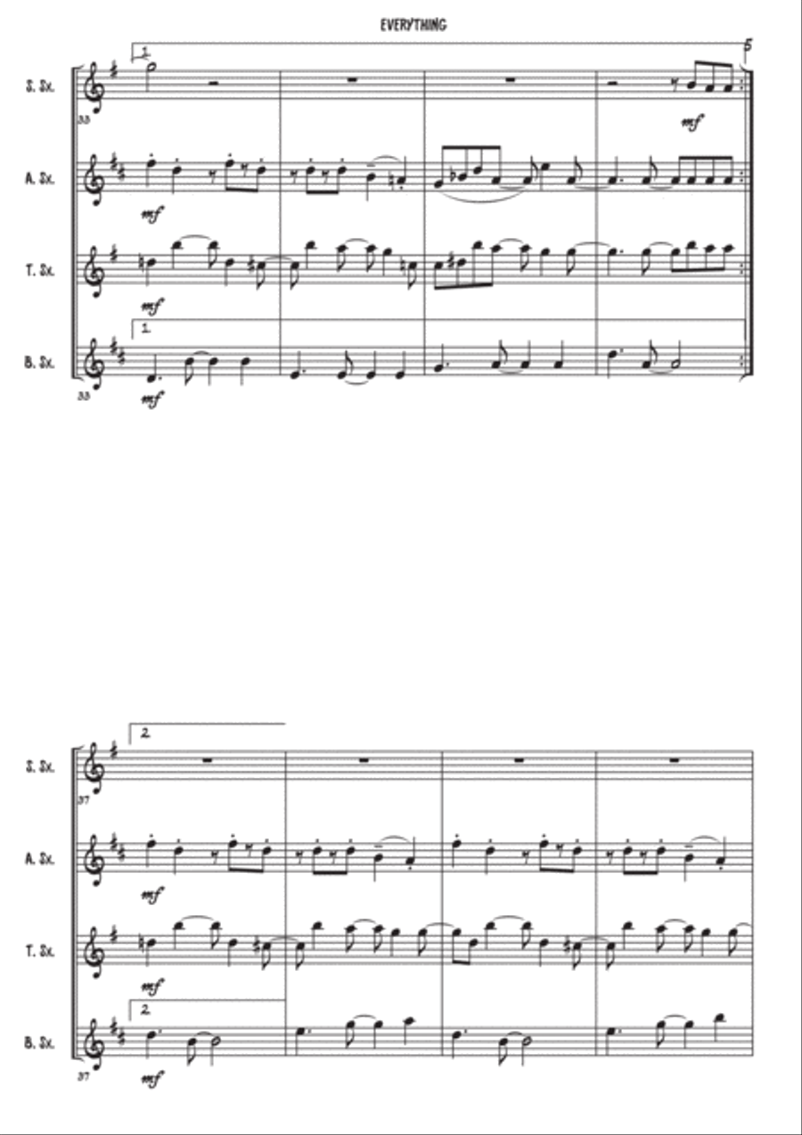 Everything Everything Woodwind Quartet scores gallery preview page 5