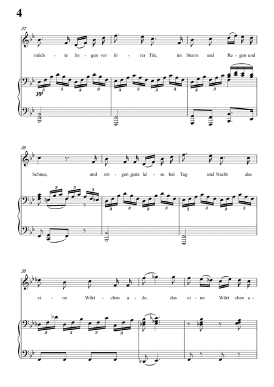 Schubert-Die böse Farbe,from 'Die Schöne Müllerin',Op.25 No.17 in bB for Vocal and Piano Voice scores gallery preview page 5