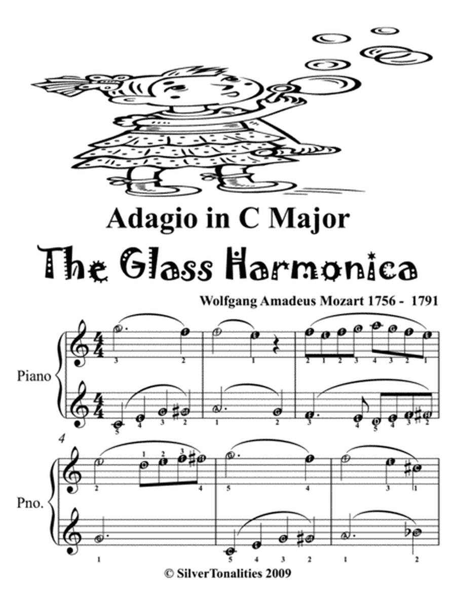 Adagio in C Major Glass Harmonica Easy Piano Sheet Music