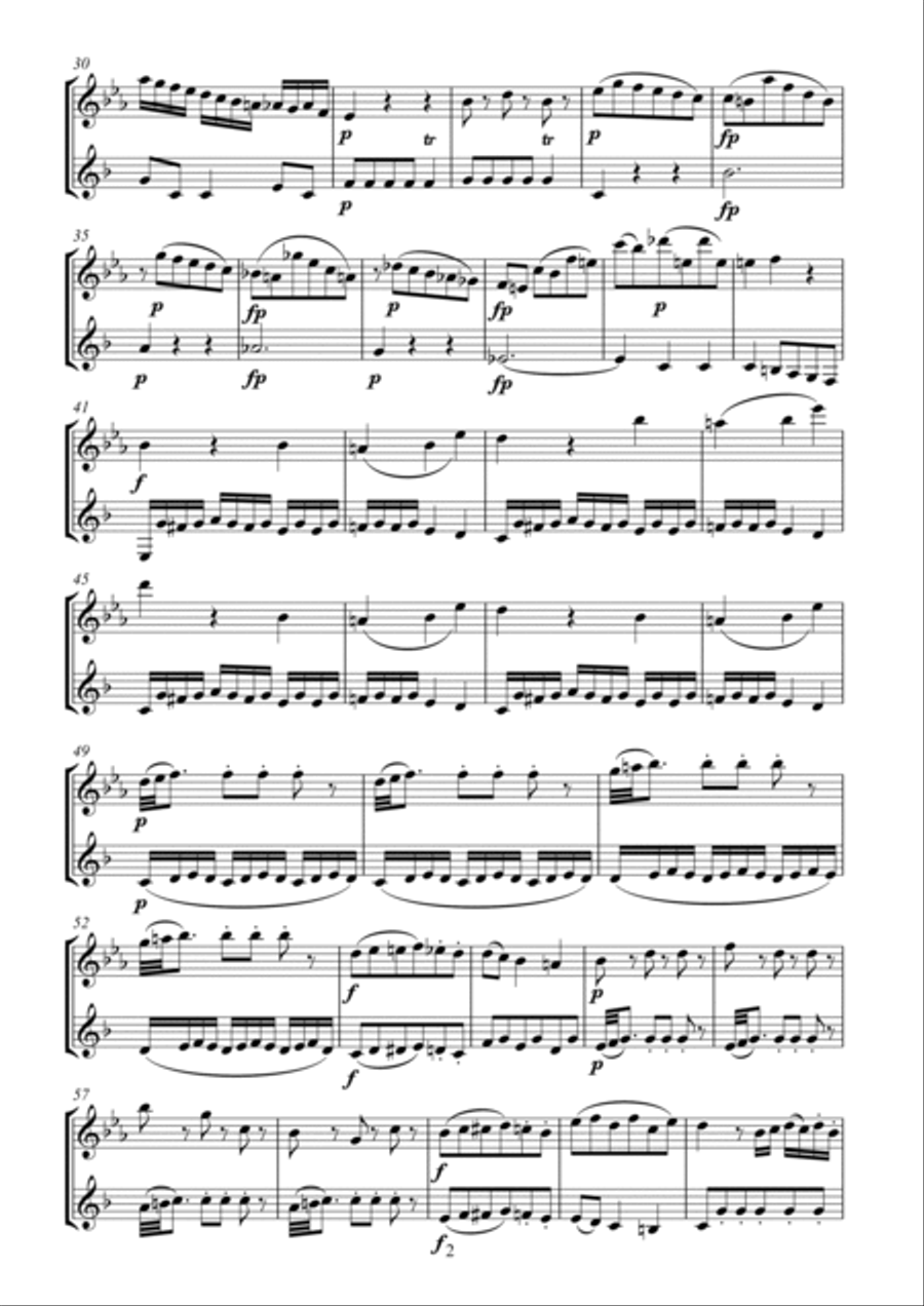 Mozart Sonata No. 26 arr. flute and clarinet Woodwind Duet scores gallery preview page 2