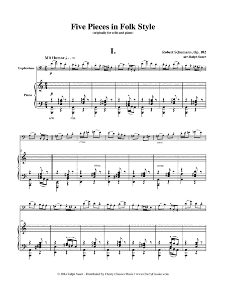 Five Pieces in Folk Style for Euphonium and Piano