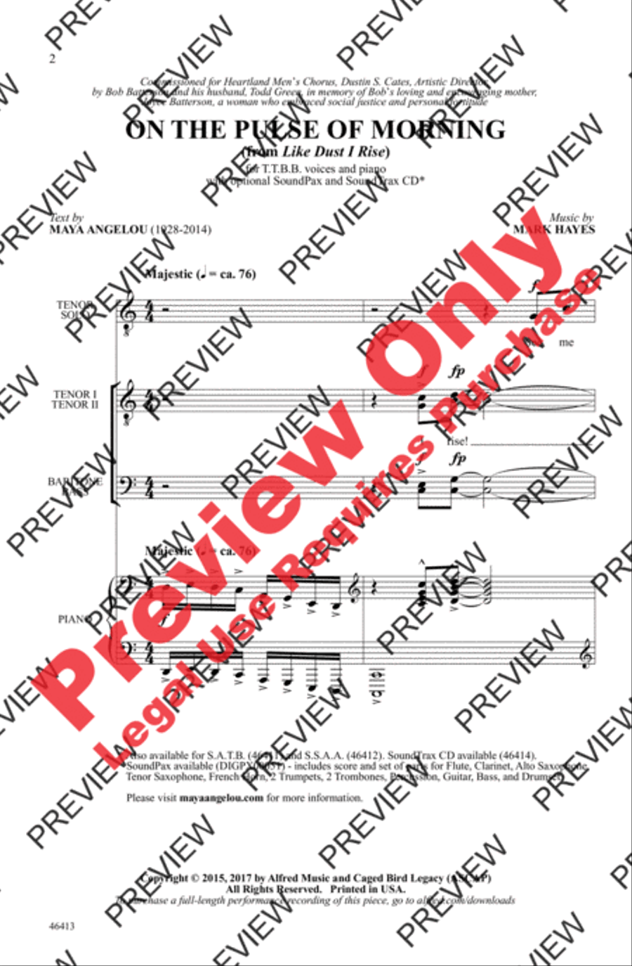 On the Pulse of Morning Men's Choir scores gallery preview page 2