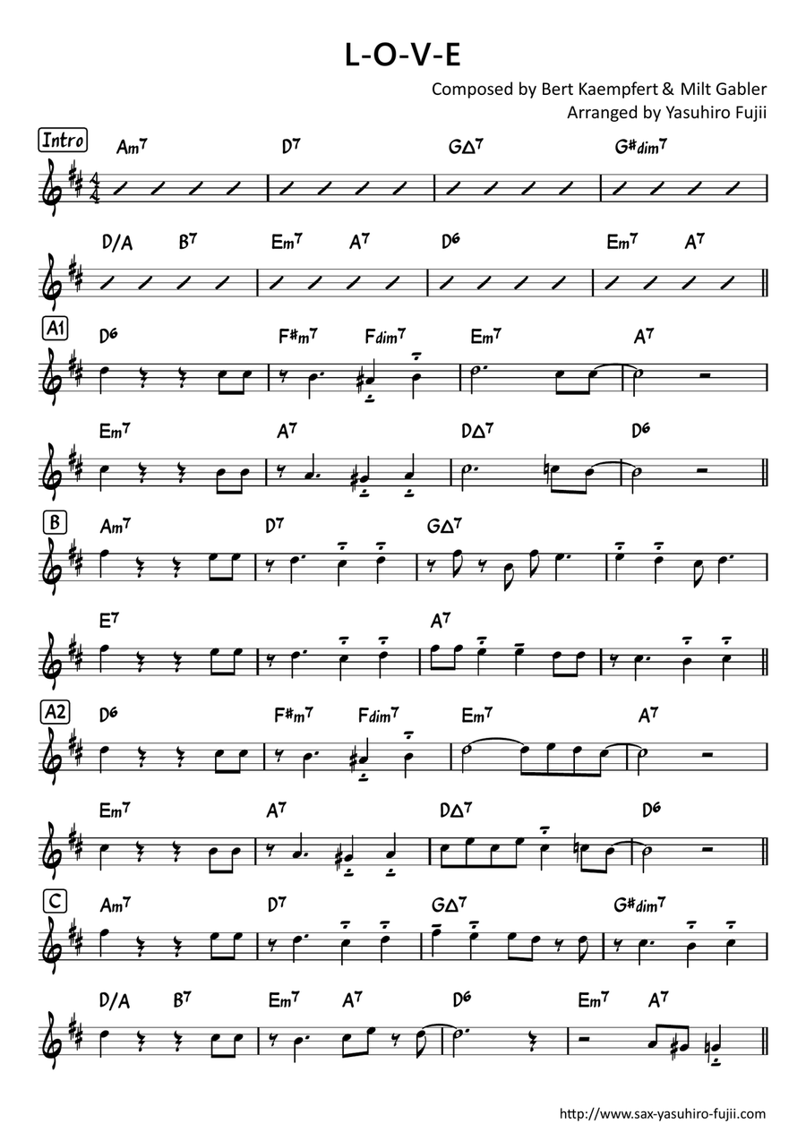 L-o-v-e Alto Saxophone scores gallery preview page 1
