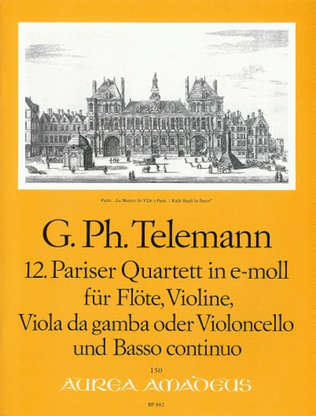 Book cover for 12th Paris Quartet E minor TWV 43:e4