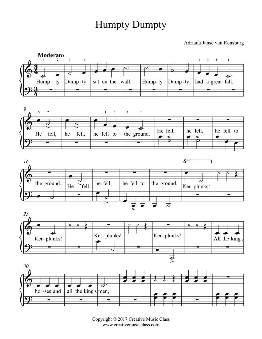 Humpty Dumpty Piano Method scores gallery preview page 1