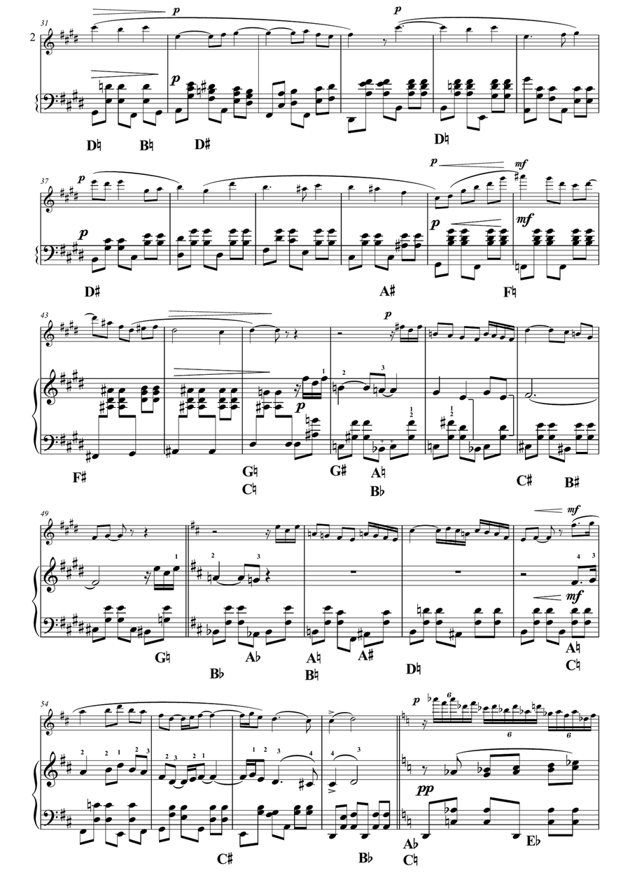 Adagio assai, from Piano Concerto in G major, For Flute and Harp Flute scores gallery preview page 4