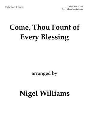 Book cover for Come, Thou Fount of Every Blessing, for Flute Duet and Piano