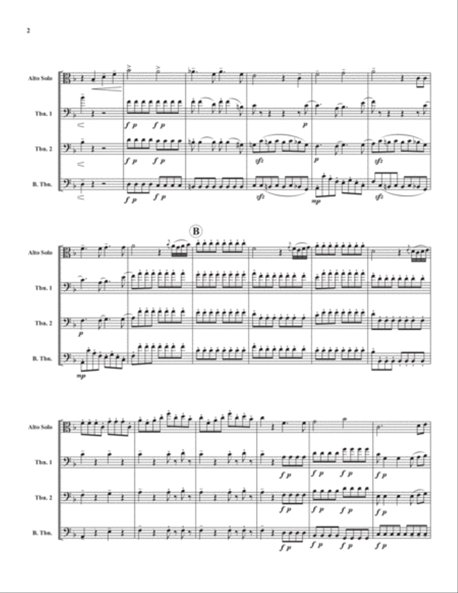 Queen of the Nigh Aria Trombone Quartet scores gallery preview page 3