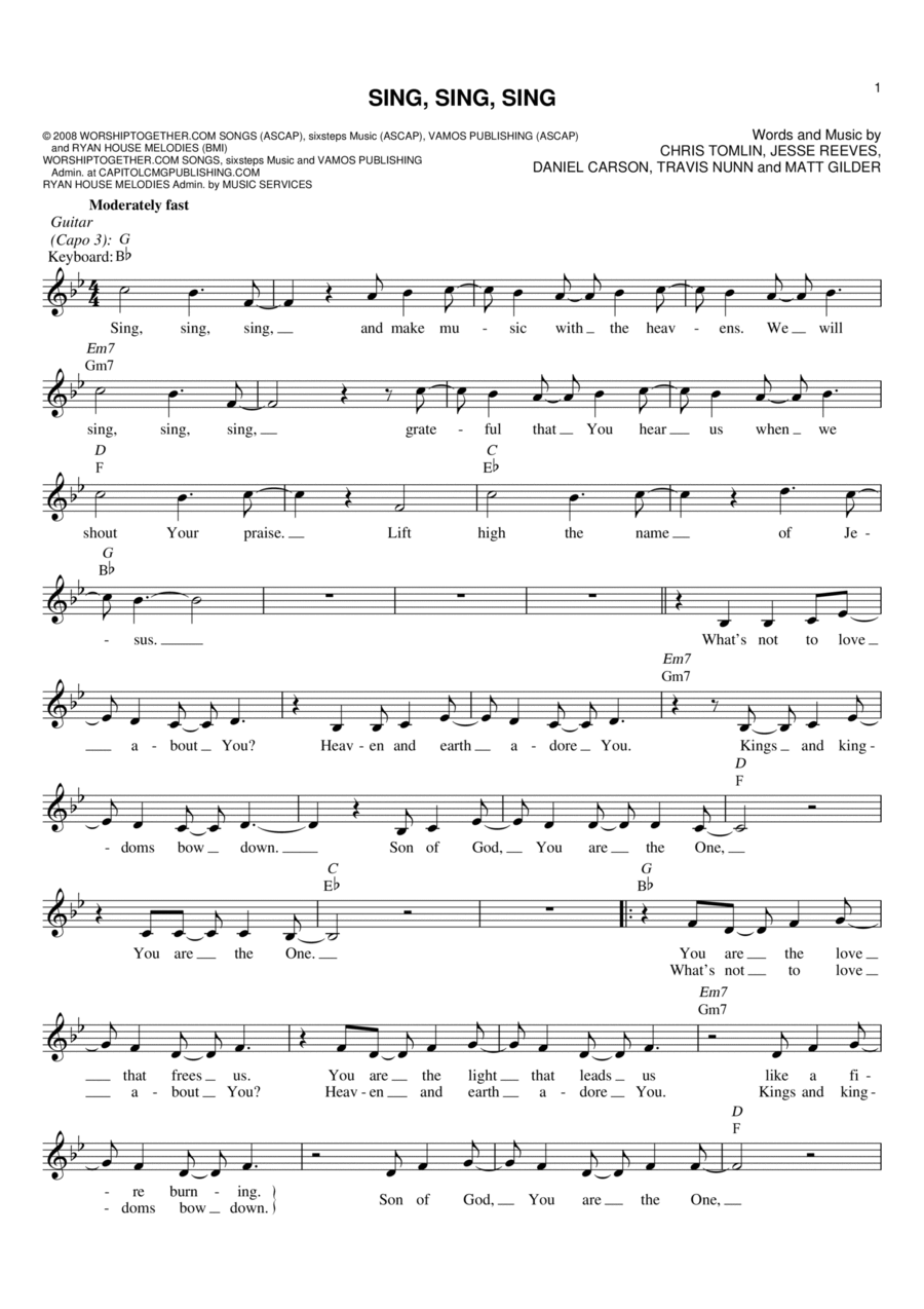 Sing Sing Sing Sing Sing Sing Flute scores gallery preview page 1