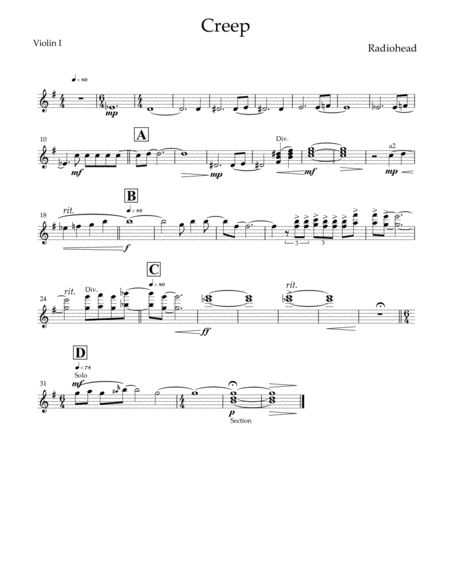 Creep (for String Orchestra and Percussion) (Parts) image number null
