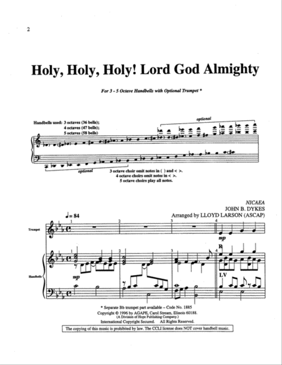 Holy, Holy, Holy! Lord God Almighty 5-Octaves scores gallery preview page 3