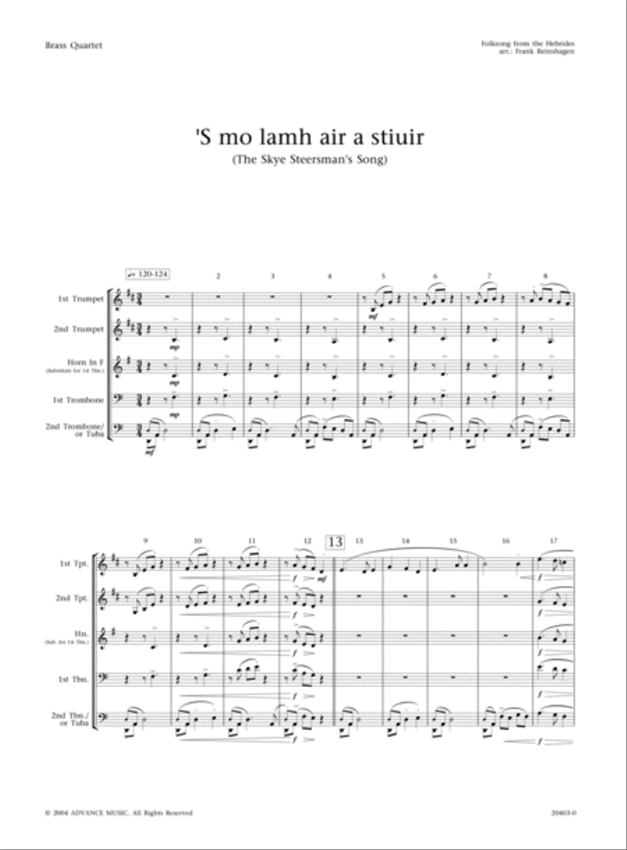 'S mo lamh air a stiuir 'S mo lamh air a stiuir Brass Ensemble scores gallery preview page 2