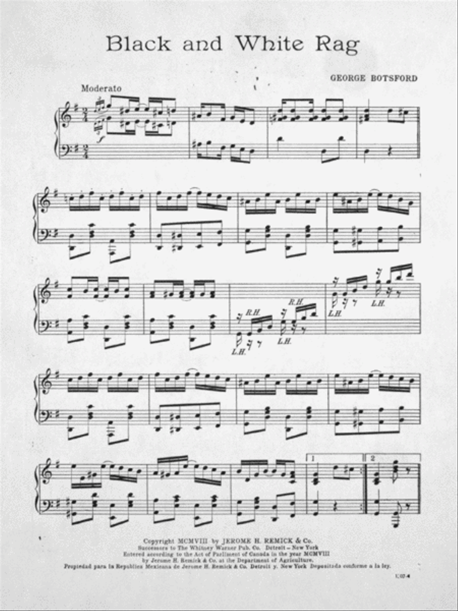 Black and White. Rag Piano Solo scores gallery preview page 2