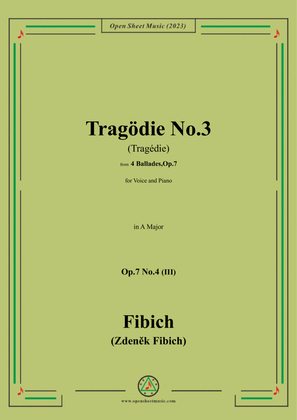 Fibich-Tragödie No.3,in A Major