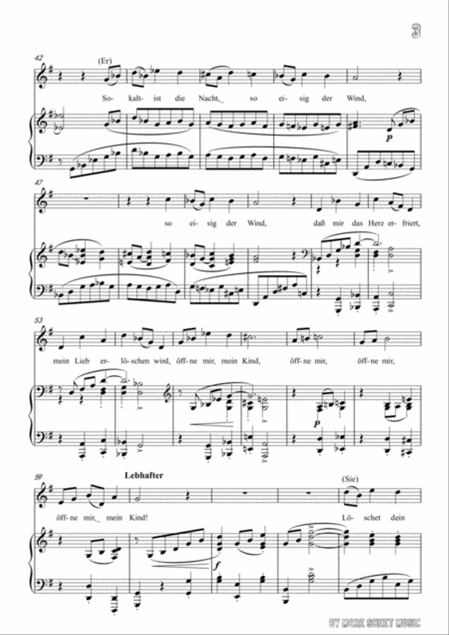 Brahms-Vergebliches Ständchen in G Major,for voice and paino Voice scores gallery preview page 5