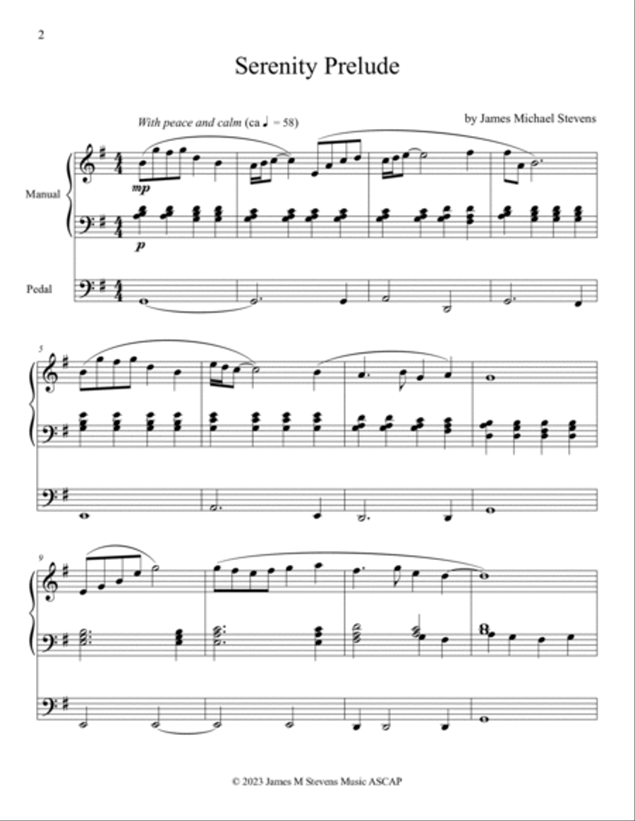 Serenity Prelude - Organ Solo Serenity Prelude - Organ Solo Organ Solo scores gallery preview page 2