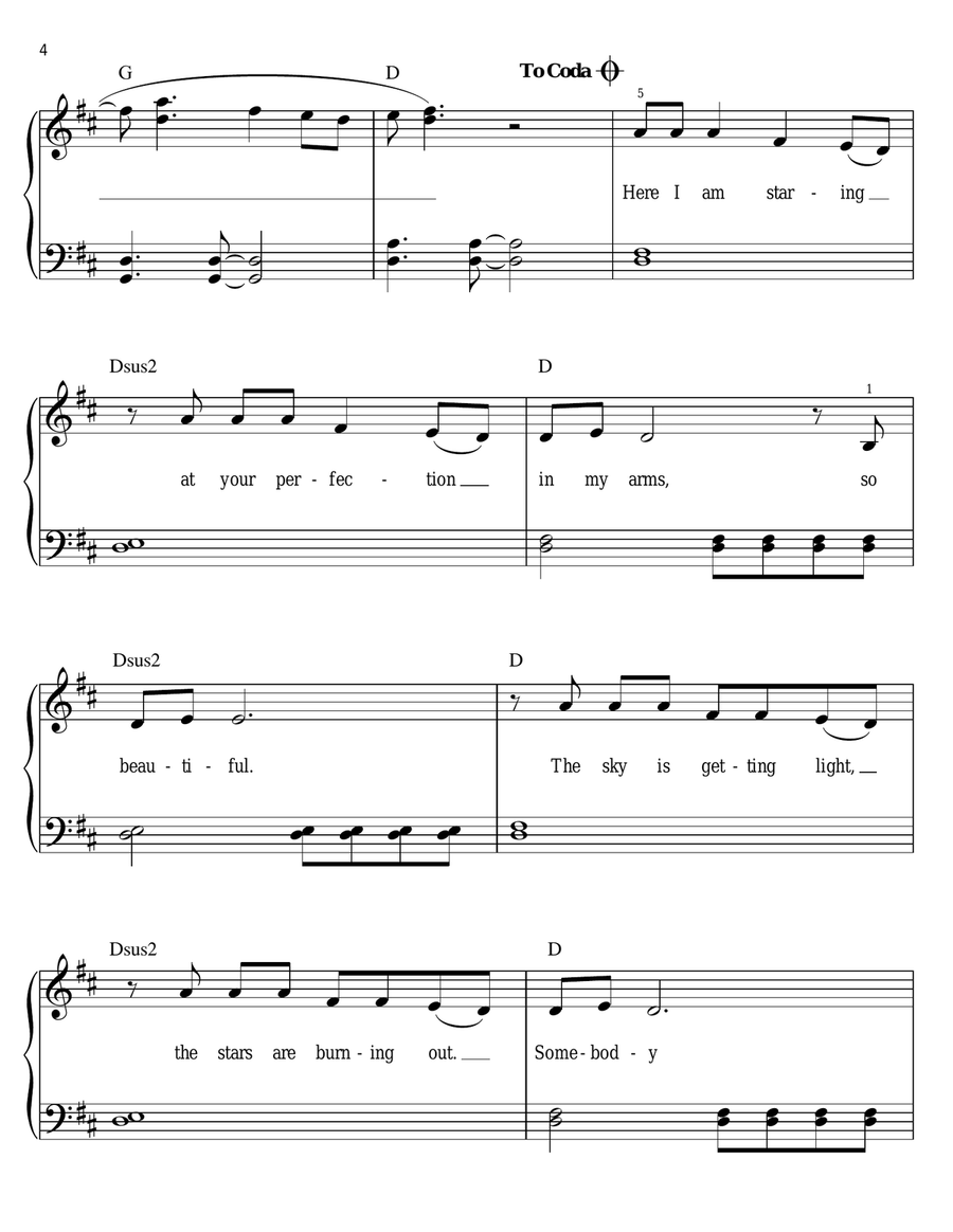 Daylight Easy Piano scores gallery preview page 4