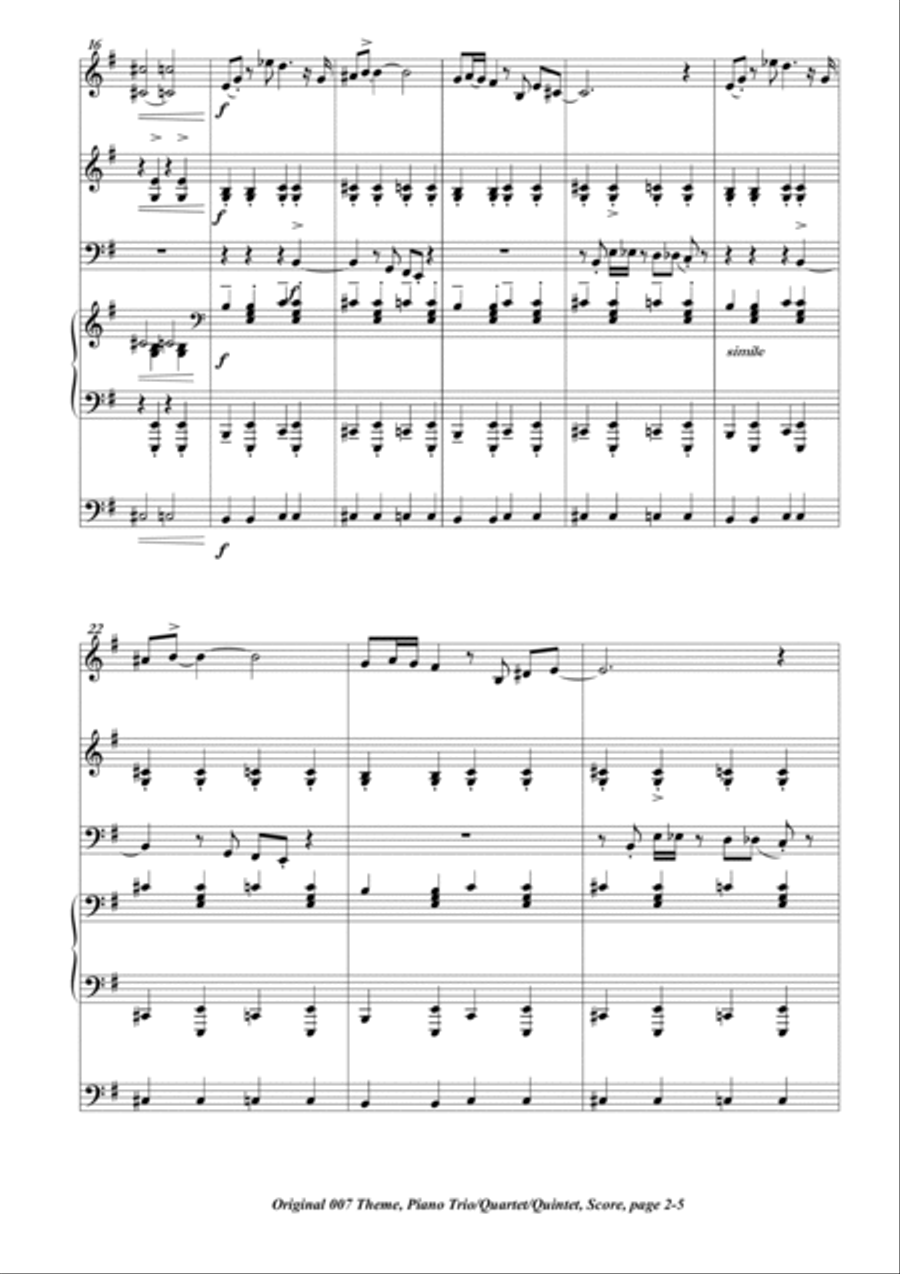 James Bond Theme Piano Trio scores gallery preview page 2