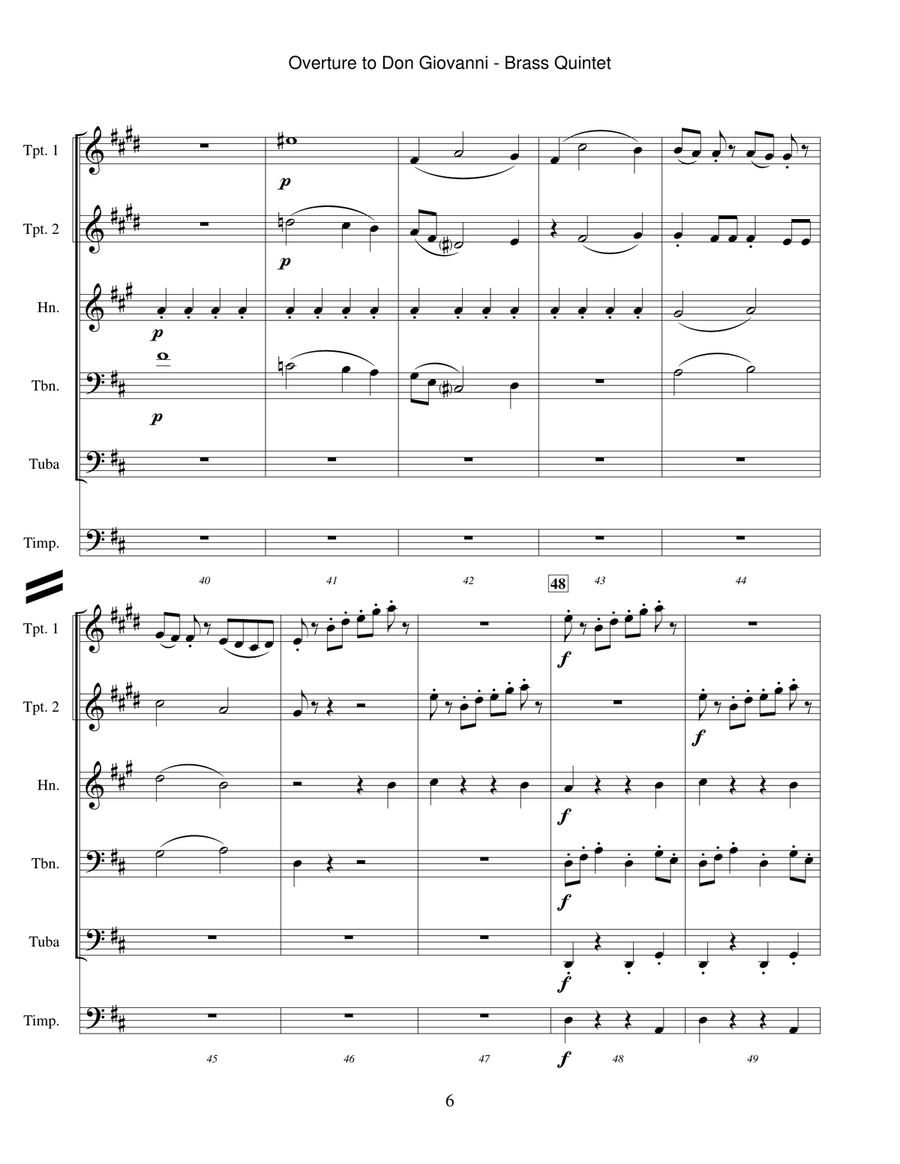 Don Giovanni - overture Brass Ensemble scores gallery preview page 6