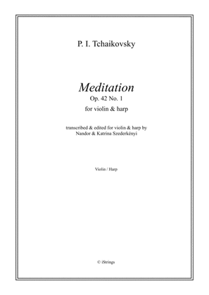 Book cover for Meditation Op. 42 No. 1 - transcription for violin & harp