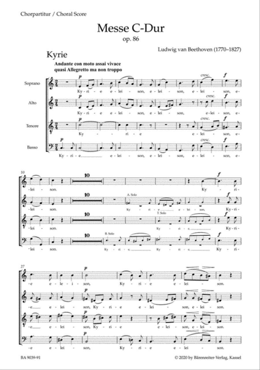 Mass in C major, op. 86 4-Part scores gallery preview page 2