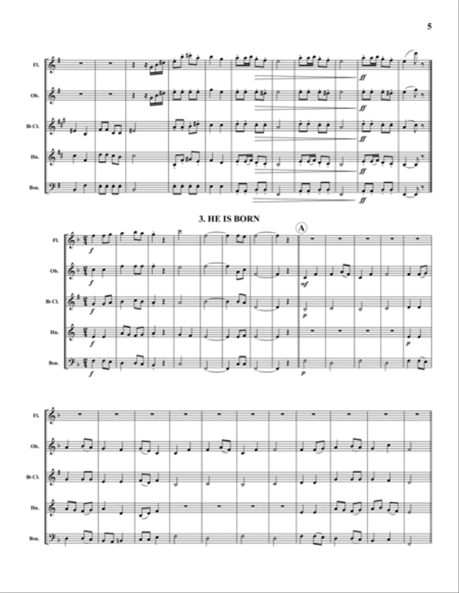 Christmas Suite 1 Woodwind Quintet scores gallery preview page 5