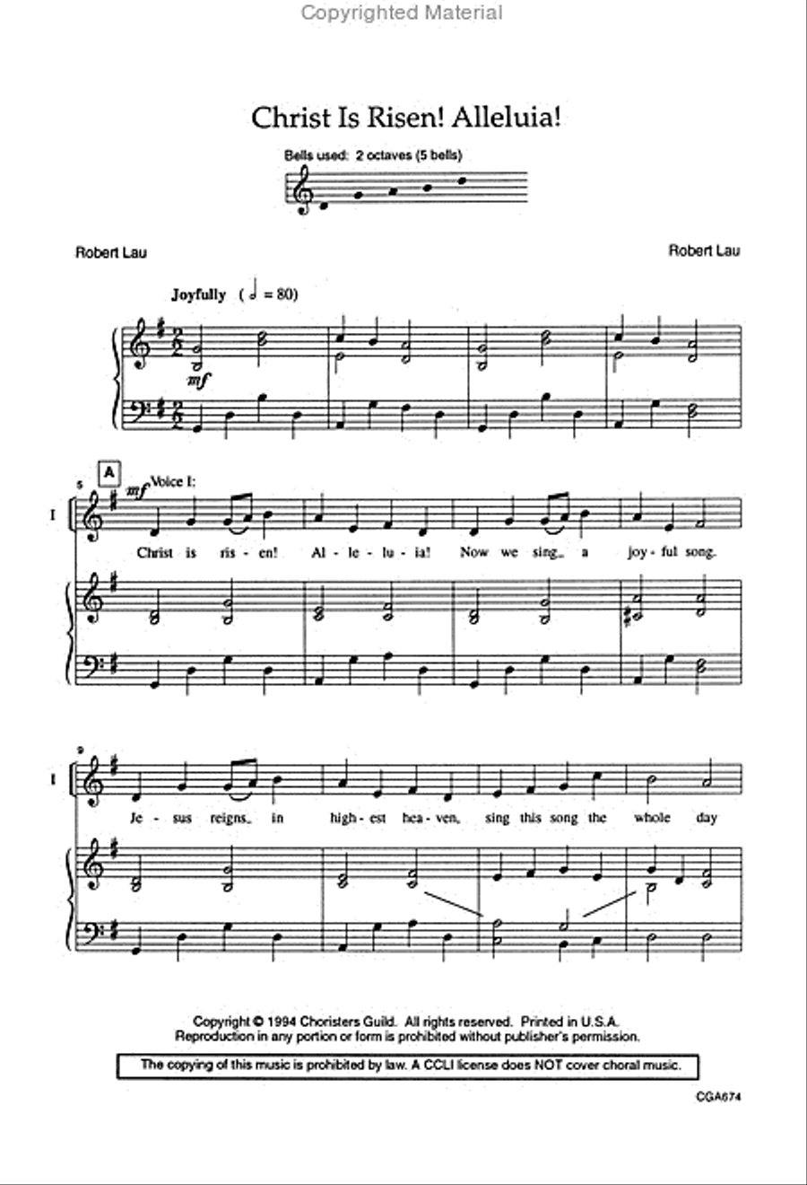 Christ Is Risen Alleluia 2-Part scores gallery preview page 2