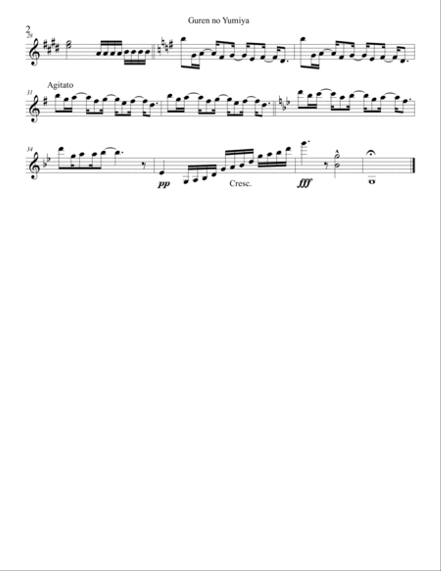 Guren no Yumiya String Quartet scores gallery preview page 2