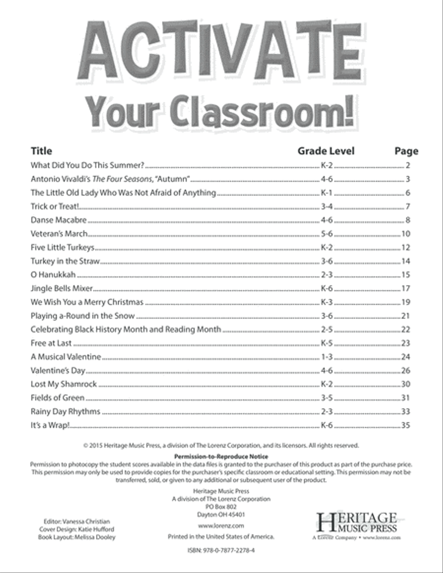 Activate Your Classroom! CD scores gallery preview page 2