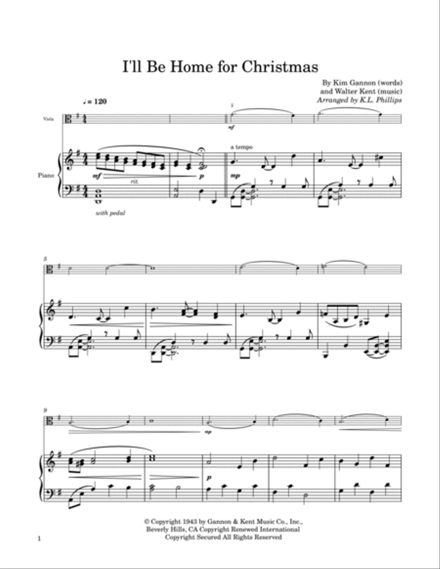 I'll Be Home For Christmas Viola scores gallery preview page 2