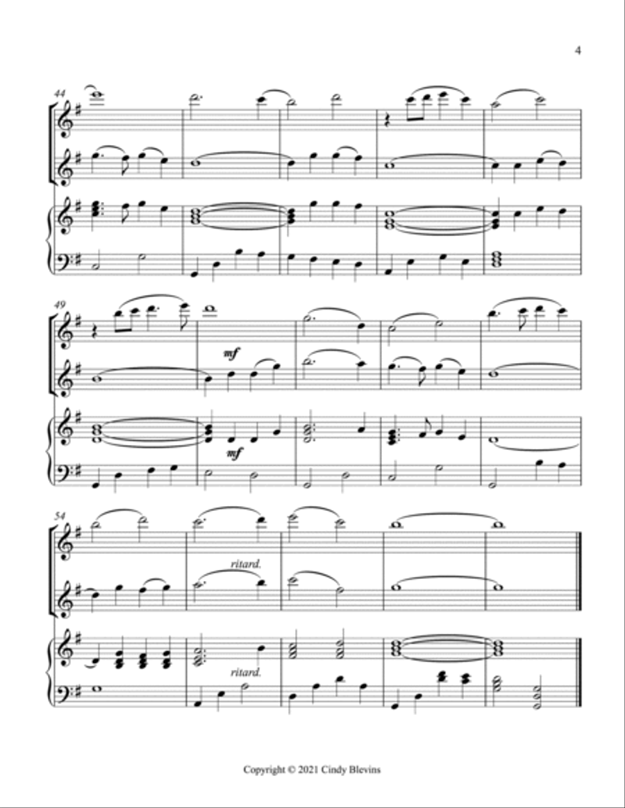 How Great Thou Art, Two Flutes and Harp Flute Duet scores gallery preview page 5